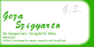 geza szigyarto business card